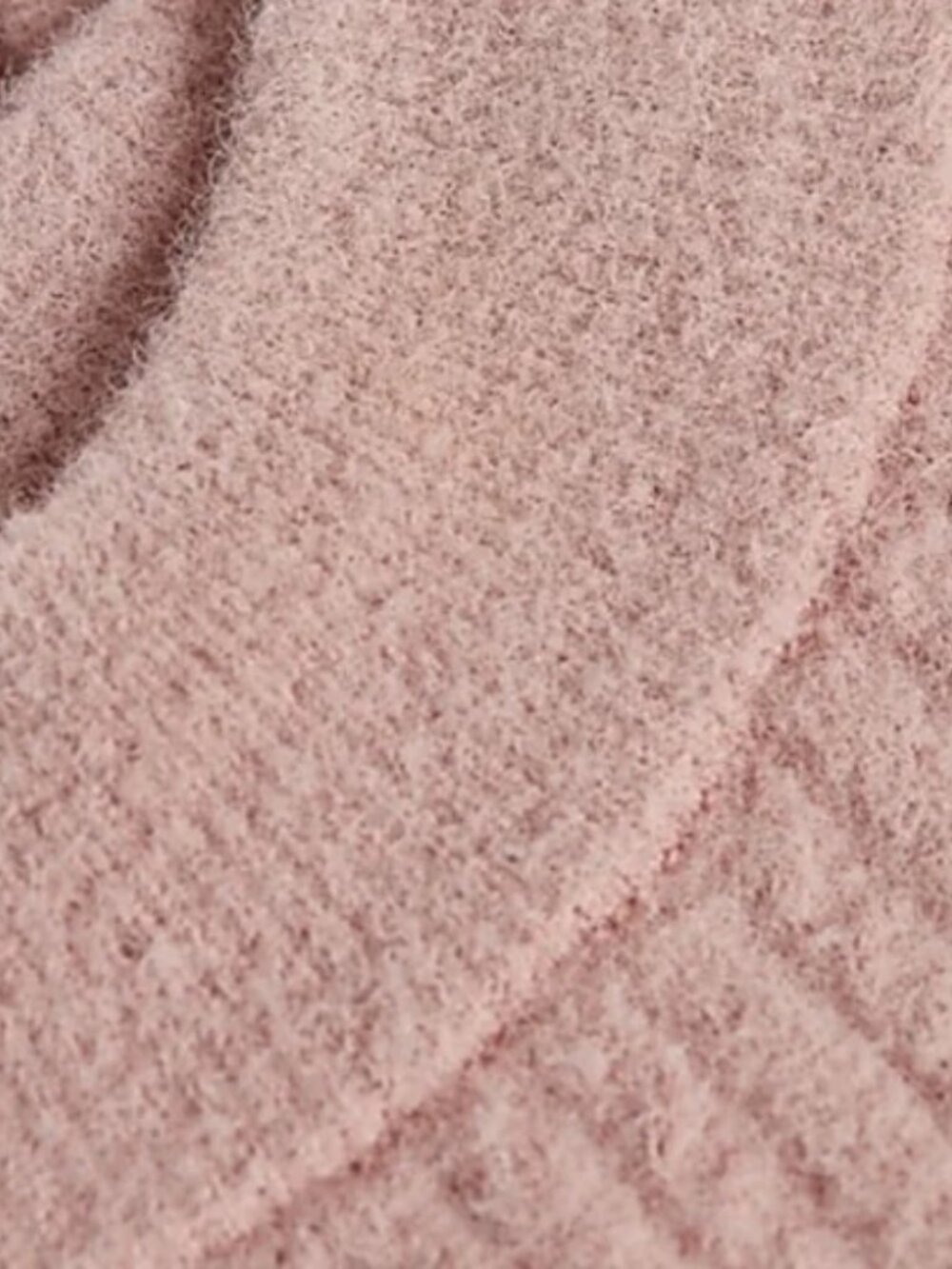 EXPRESS Cable Knit Mock Neck Cropped Sweater Light Pink - Picture 4 of 8